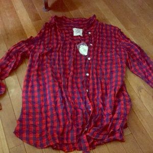 NWT Red and Navy Plaid Shirt